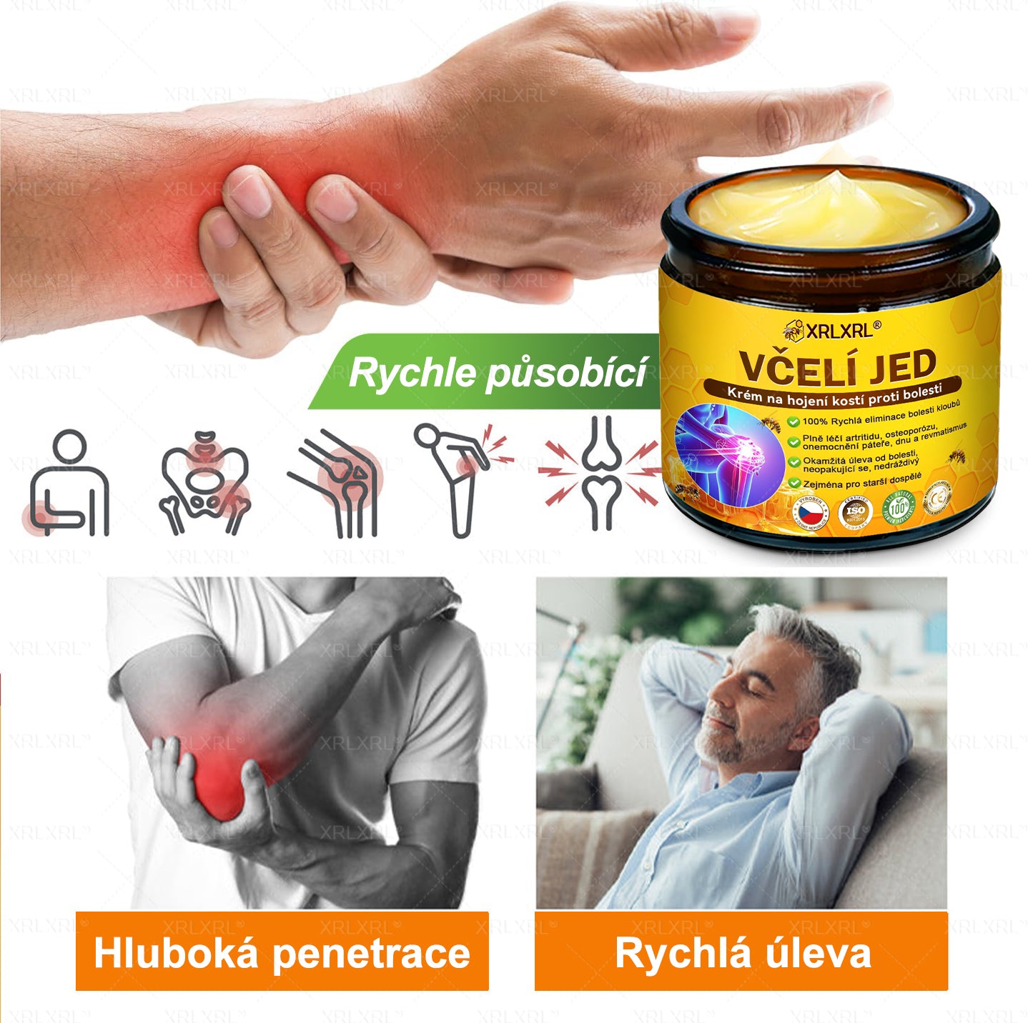 XRLXRL® Krém na úlevu od bolesti a hojení kostí s včelím jedem