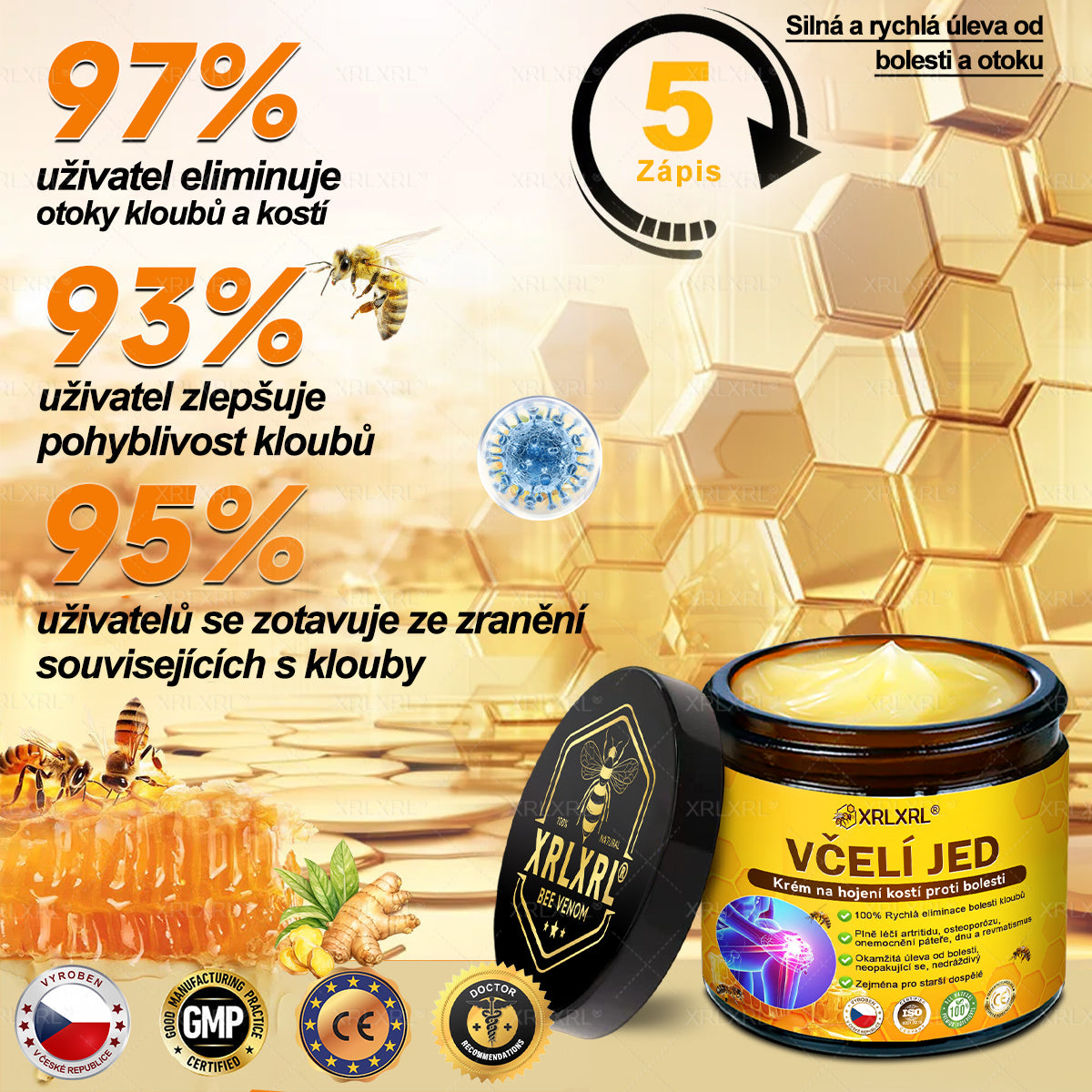 XRLXRL® Krém na úlevu od bolesti a hojení kostí s včelím jedem