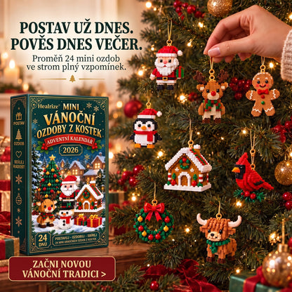 🎄Adventní kalendář s 24 vánočními mini ozdobami z kostiček