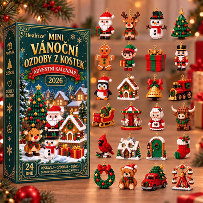🎄Adventní kalendář s 24 vánočními mini ozdobami z kostiček