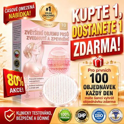 💞𝐻𝐼𝑆𝐾𝐼𝑁® Mikroneedlová náplast pro podporu objemu, lifting a pevnost prsou-pro plnější, pevnější a krásněji tvarovaný dekolt | Jednoduchý každodenní rituál péče o poprsí ✨