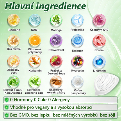 🇨🇿 Oficiální obchod | 💎💎 Yanse® Moringa · Berberin x NAD+ 10 v 1 náplast (aplikace jednou denně, viditelné výsledky po 7 dnech) ✅ Používá se k léčbě obezity, ochablé pleti, diabetu, spánkové apnoe a poruch chuti.