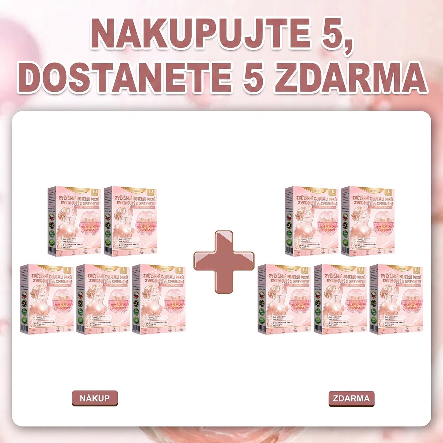 💞𝐻𝐼𝑆𝐾𝐼𝑁® Mikroneedlová náplast pro podporu objemu, lifting a pevnost prsou-pro plnější, pevnější a krásněji tvarovaný dekolt | Jednoduchý každodenní rituál péče o poprsí ✨