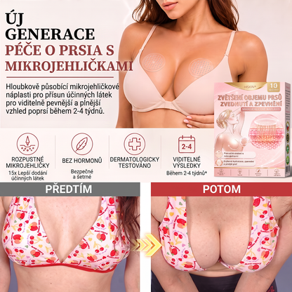 💞𝐻𝐼𝑆𝐾𝐼𝑁® Mikroneedlová náplast pro podporu objemu, lifting a pevnost prsou-pro plnější, pevnější a krásněji tvarovaný dekolt | Jednoduchý každodenní rituál péče o poprsí ✨